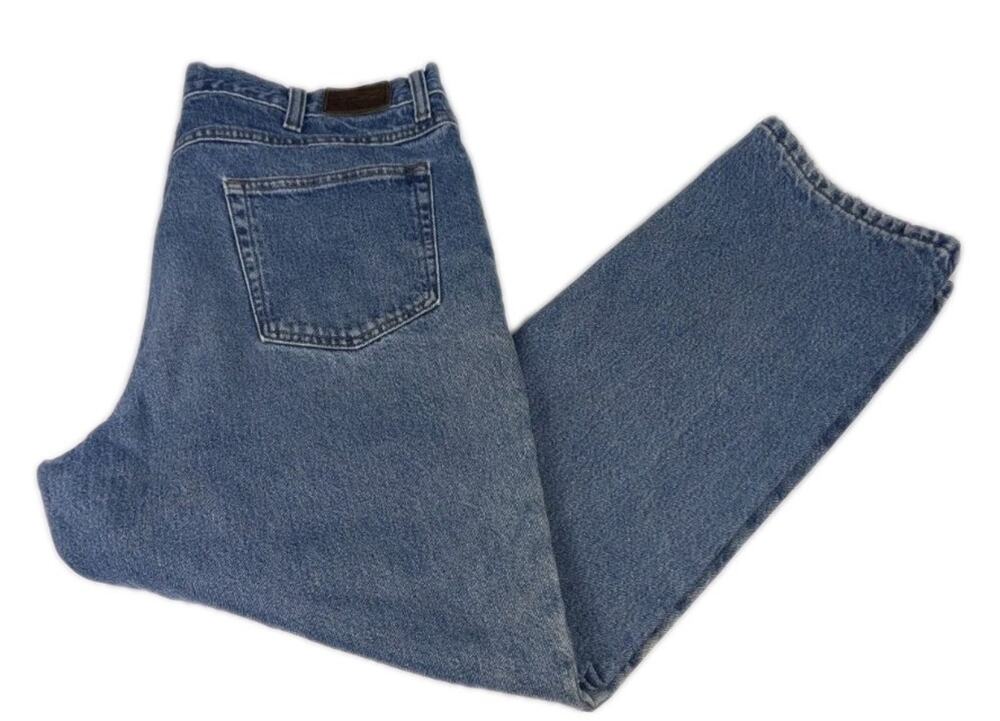 Vtg LL Bean Double L Natural Fit Flannel Lined Jeans Size 36x30 Great For Work